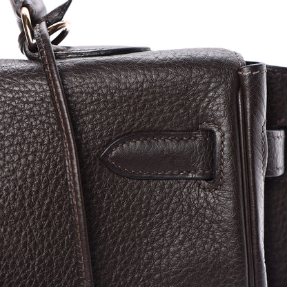 Hermes Taurillon Clemence Kelly Retourne 35 Chocolate 12 of 38
