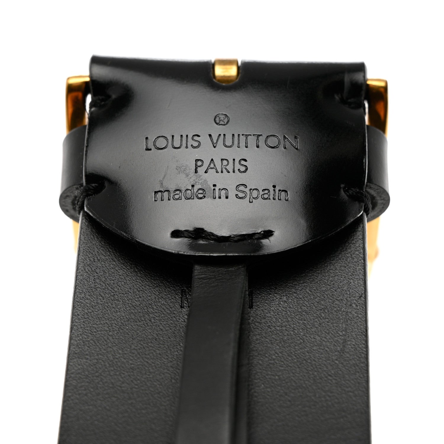 Louis Vuitton Calfskin Perforated Laser Cut Belt 80 32 Black 5 of 5
