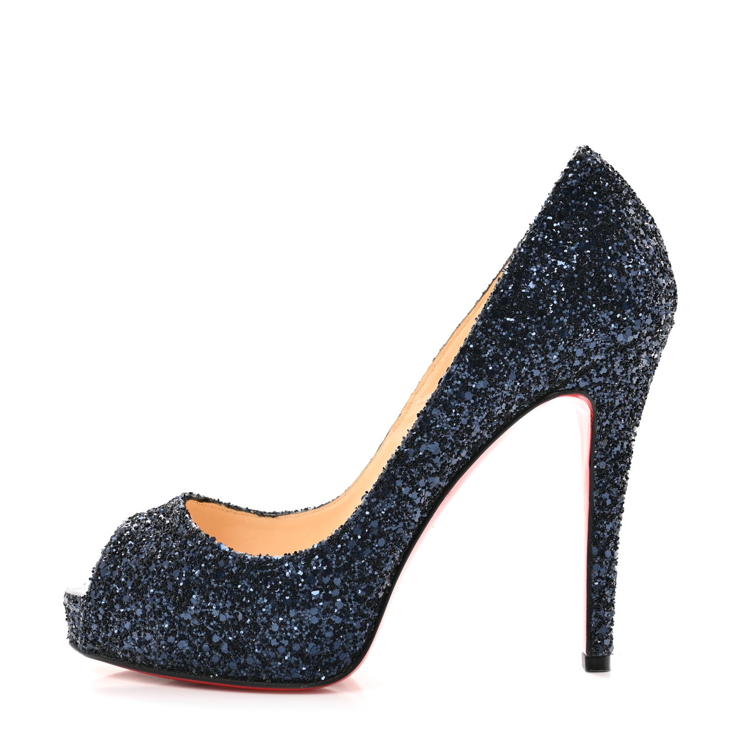 Christian Louboutin Glitter Very Prive 120 Pumps 37 Bleu Marine 1 of 9