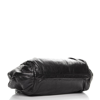 Prada Soft Calf Pleated Shoulder Bag Nero Black 4 of 12