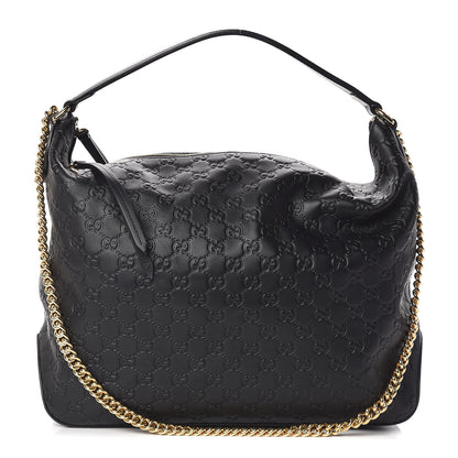 Gucci Guccissima Signature Large Linea A Hobo Black 1 of 11