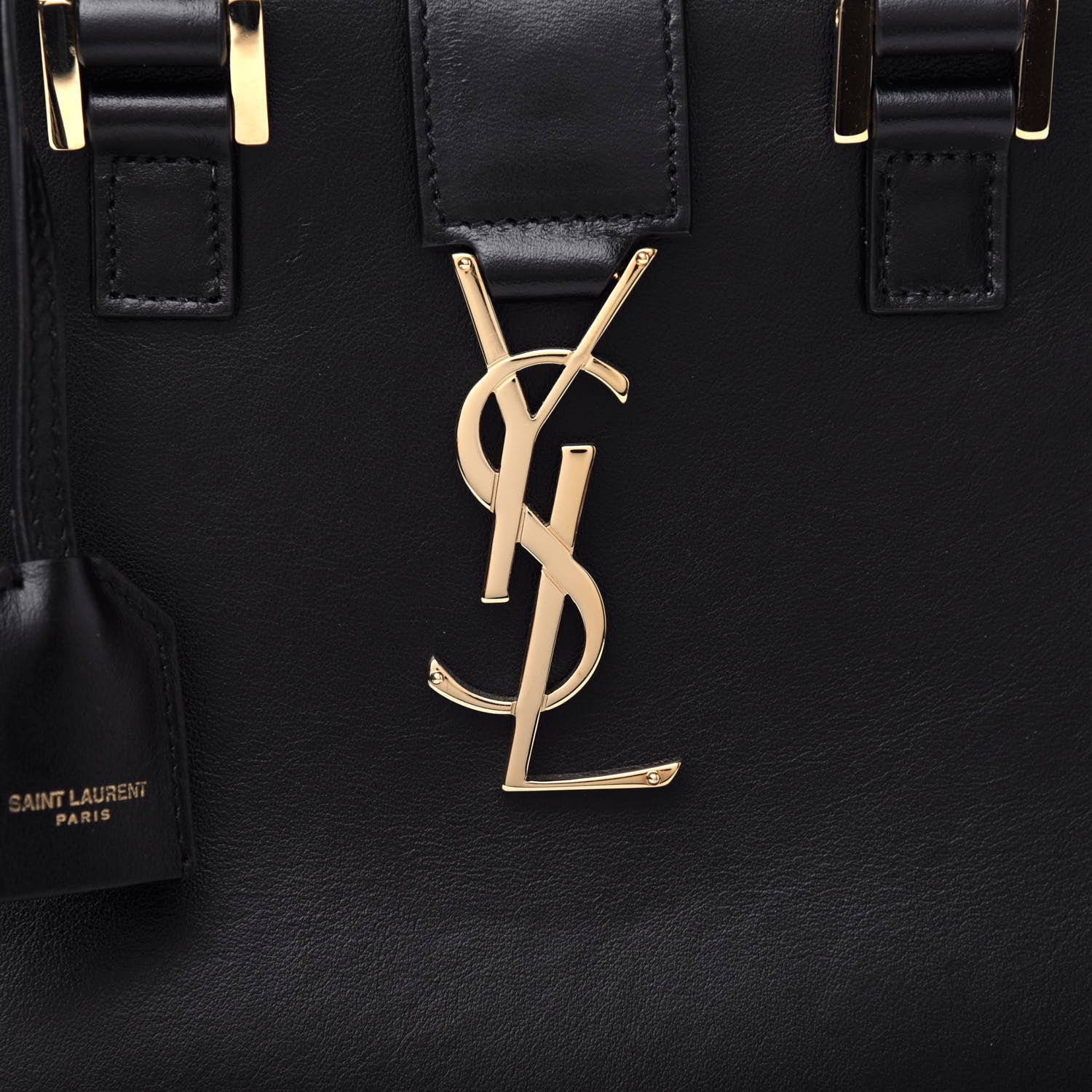 Saint Laurent Calfskin Monogram Baby Cabas Black 9 of 9
