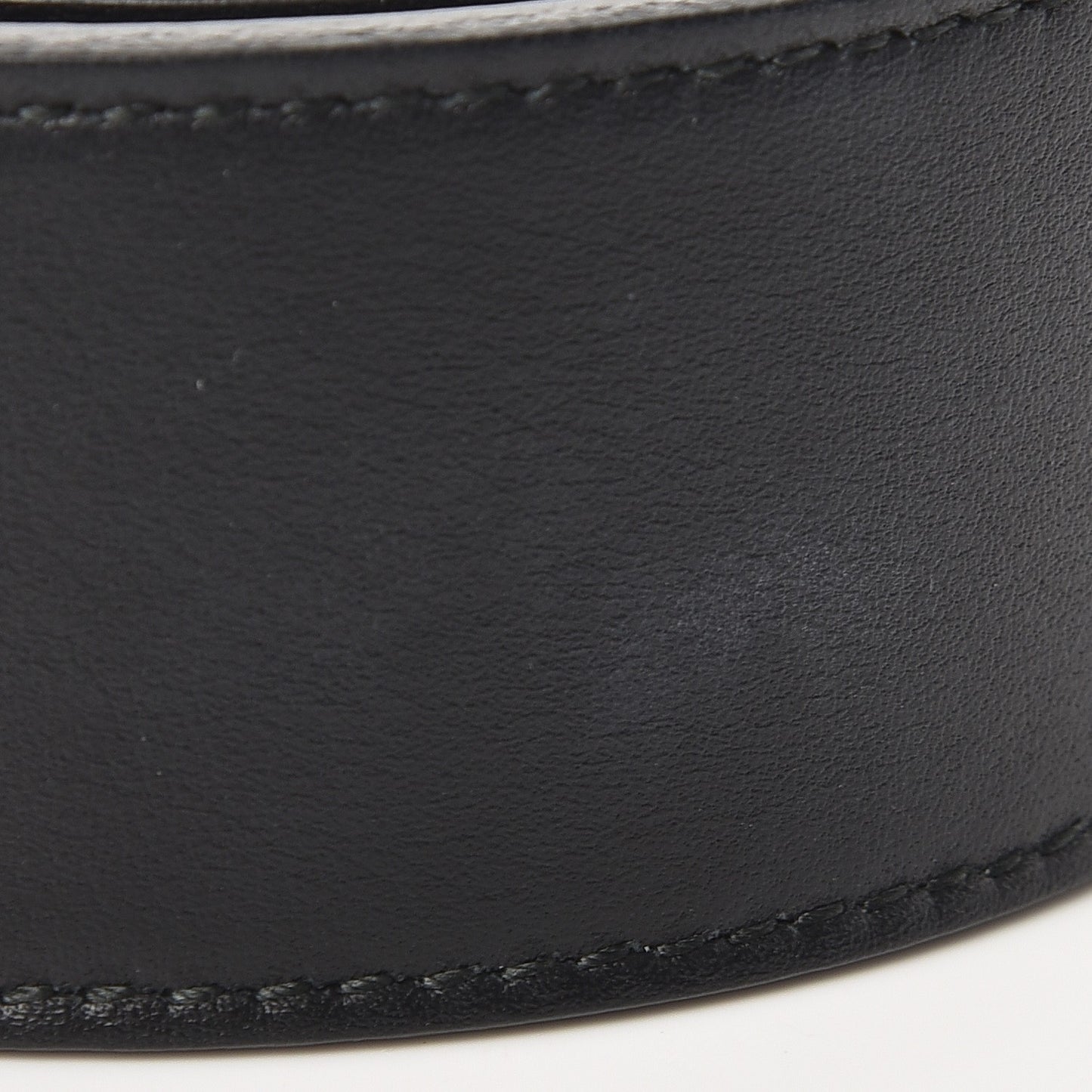 Moon Calfskin Pearl Double G 40mm Belt 85 34 Black Cream