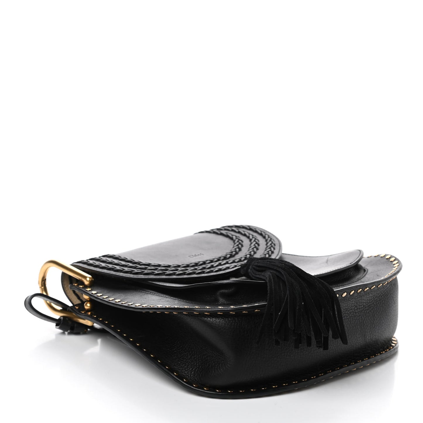Calfskin Braided Small Hudson Shoulder Bag Black