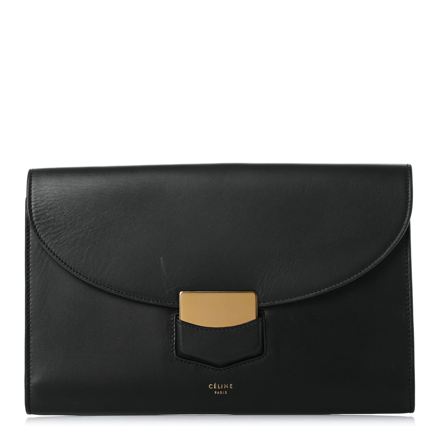 Smooth Calfskin Trotteur Clutch Black