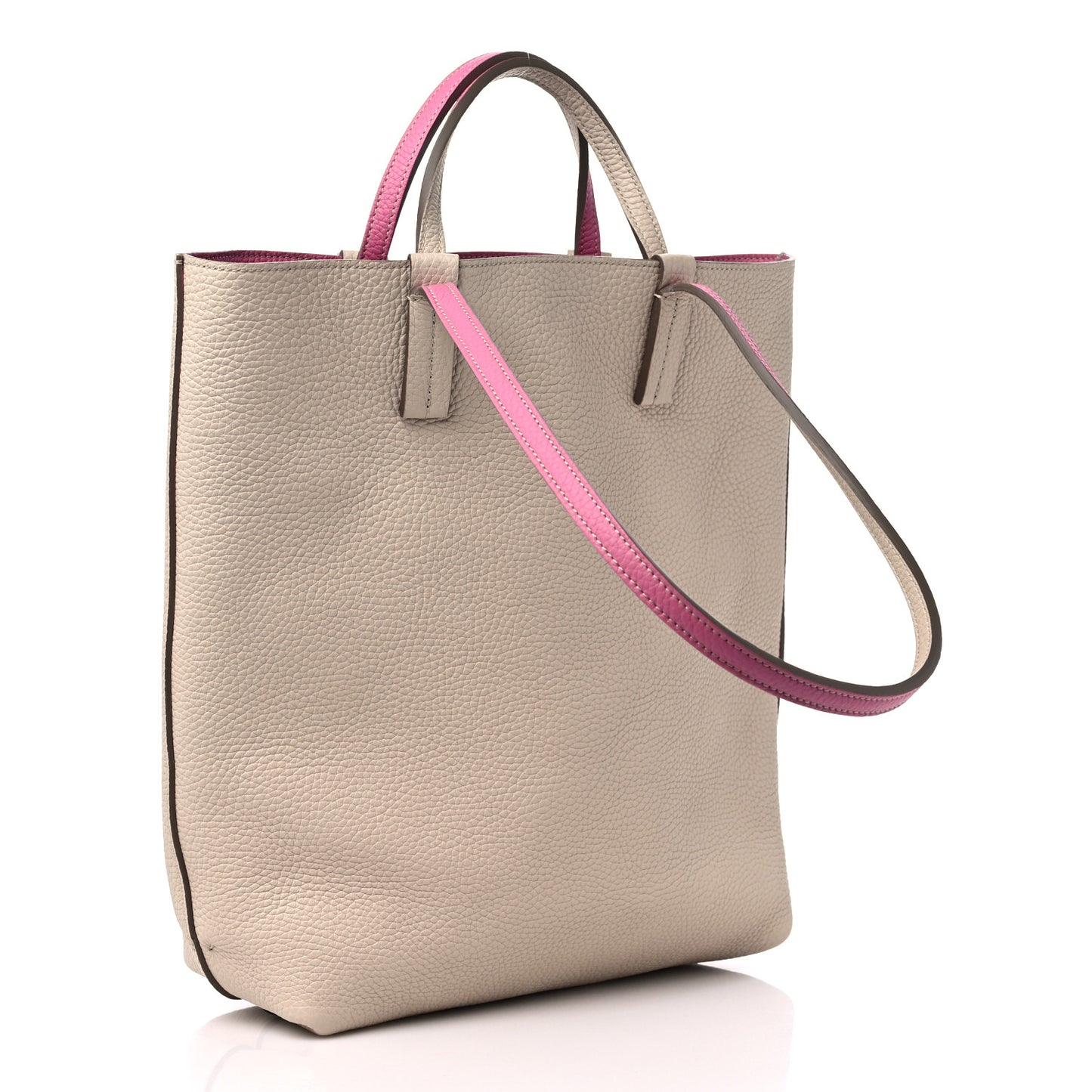 Taurillon Blush Calfskin Quattro Reversible Tote TPM Tourterelle Hot Pink