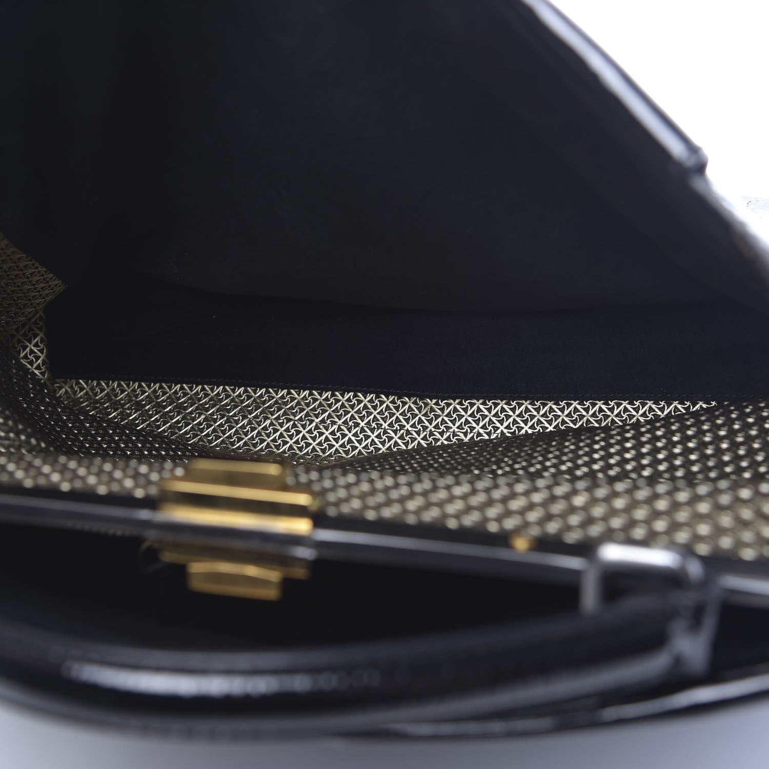 Fendi Patent Large Peekaboo Iconic Satchel Black 8 of 11