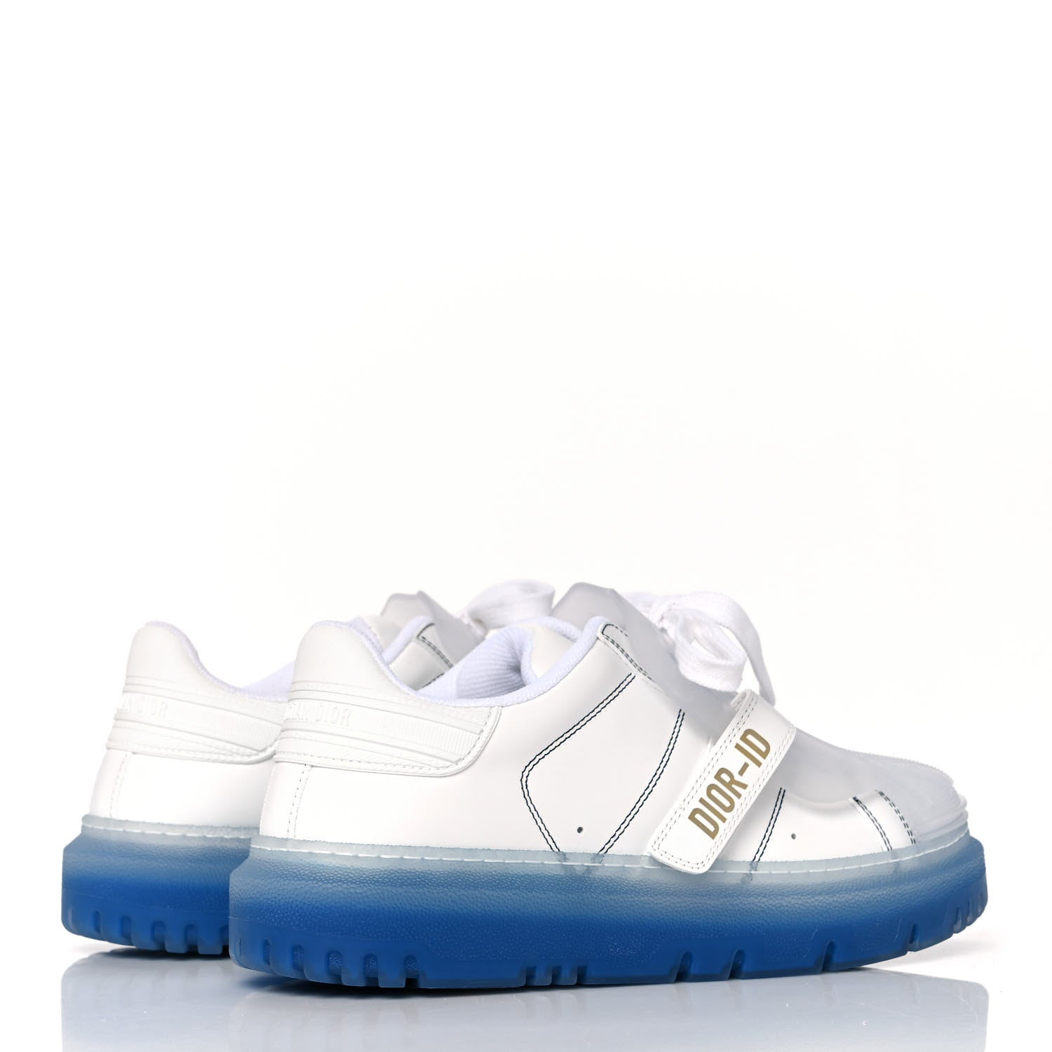 Christian Dior Calfskin Clear Rubber Dior-ID Platform Sneakers 38 White Deep Blue 4 of 7