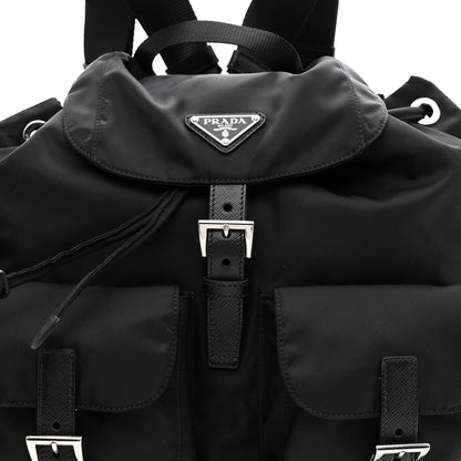 Prada Tessuto Nylon Saffiano Medium Backpack Black 9 of 11