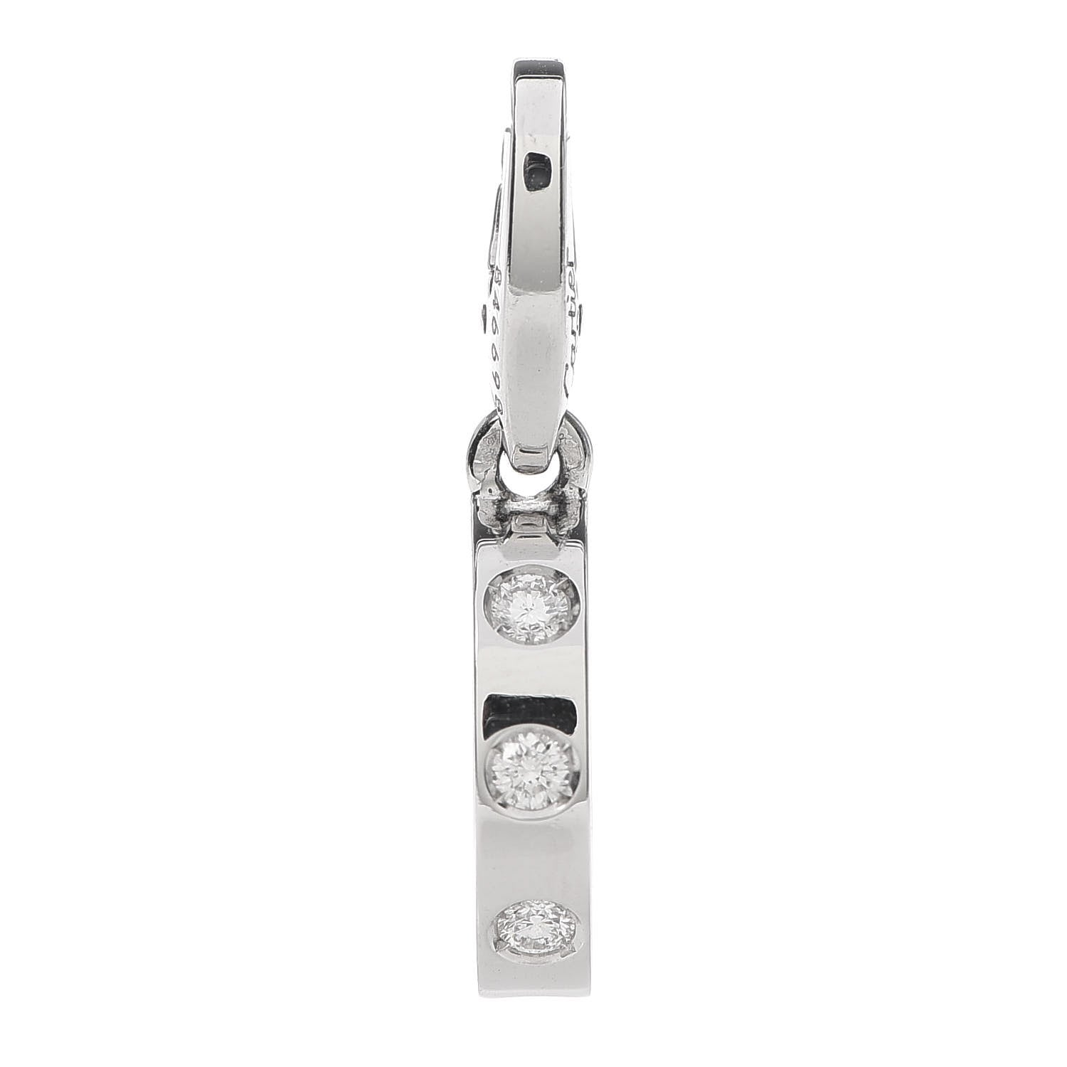 Cartier 18K White Gold Diamond LOVE Ring Charm 1 of 4