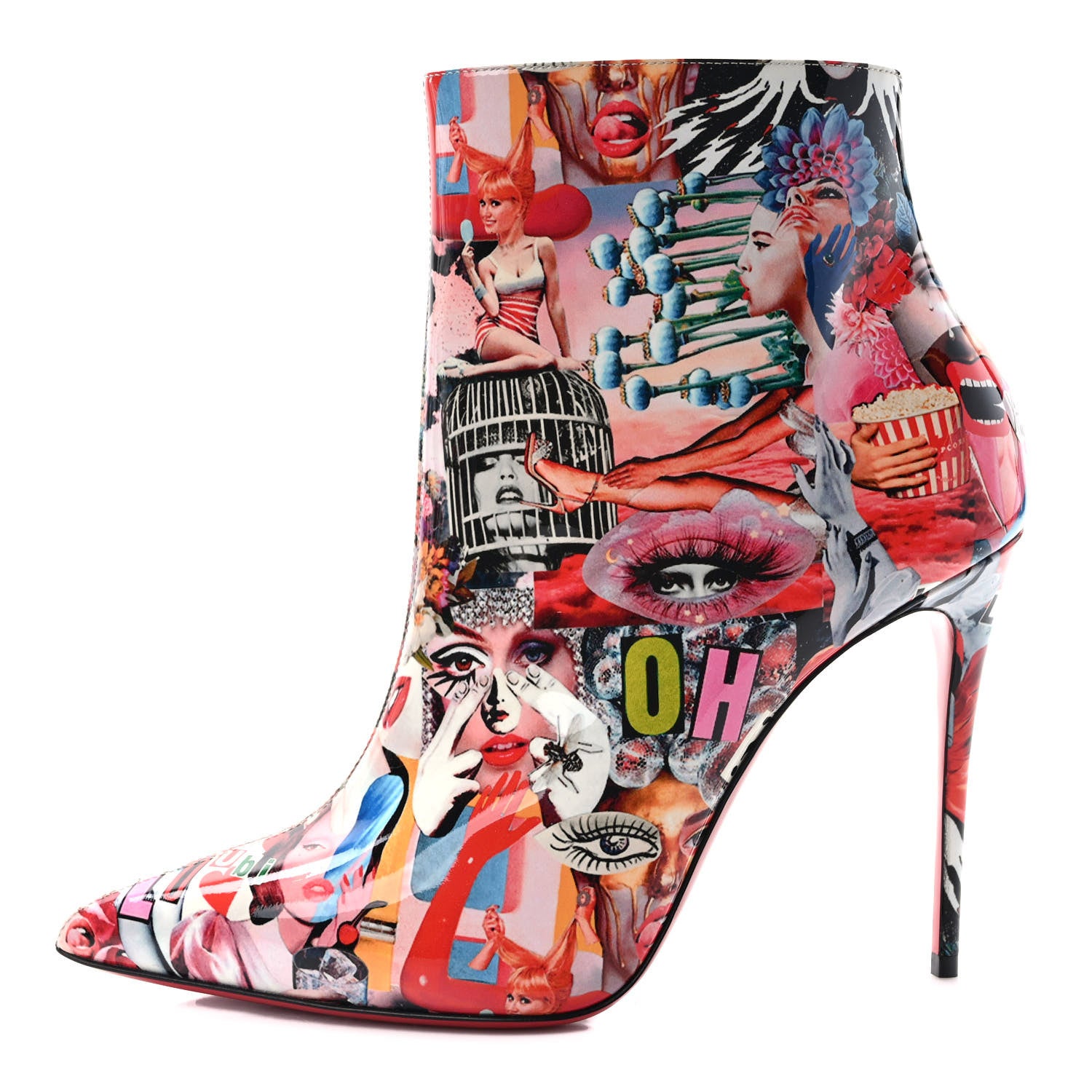 Christian Louboutin Patent Oh Xtian So Kate Booty 100 Ankle Boots 39.5 Multicolor 1 of 7