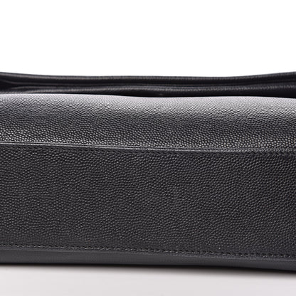 Saint Laurent Grain De Poudre Small West Hollywood Monogram Fold-Over Bag Black 10 of 14