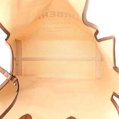 Burberry Cotton Canvas Calfskin Large Soft Belted Tote Bag Natural 7 of 17