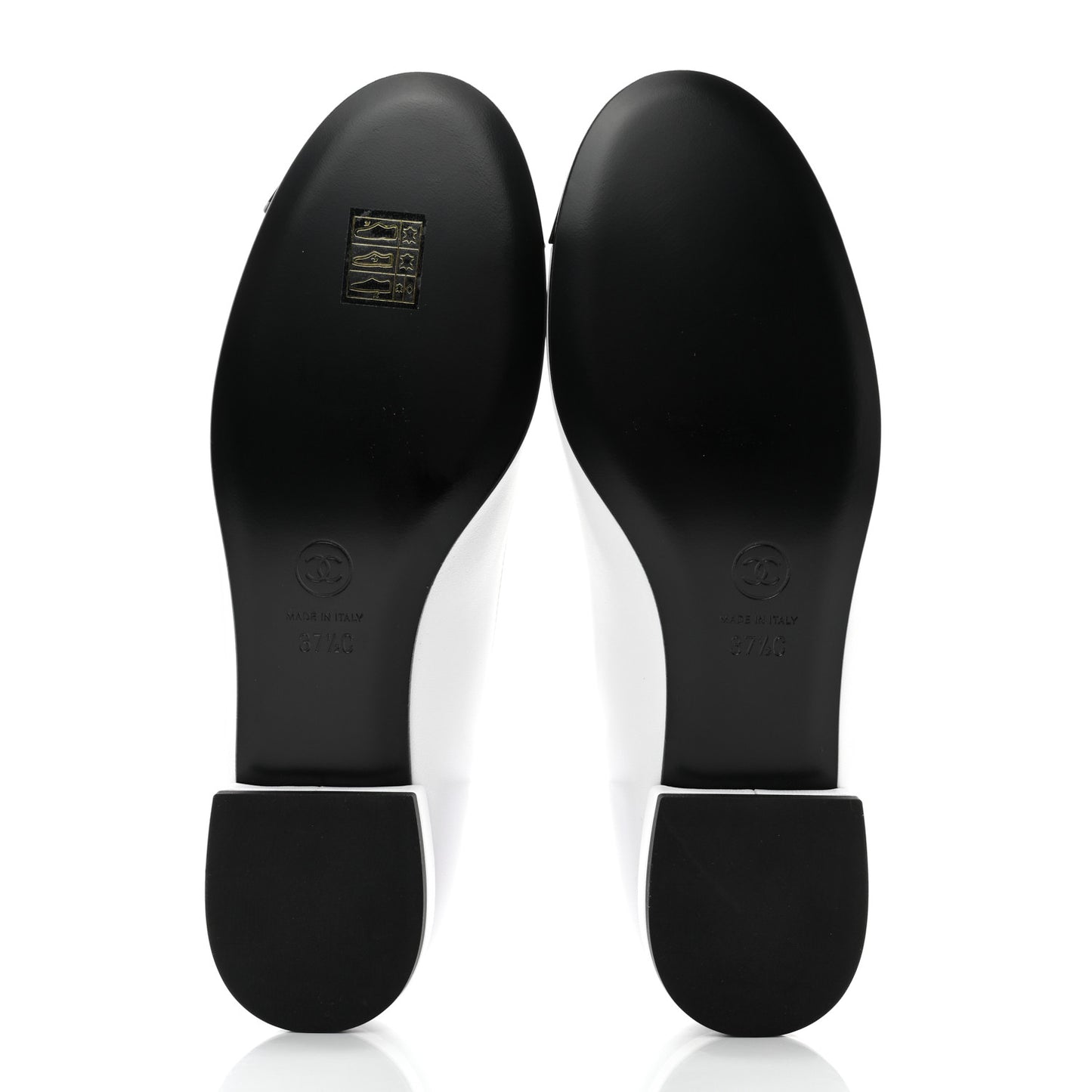 Patent Lambskin Mary Jane Flats 37.5 White Black