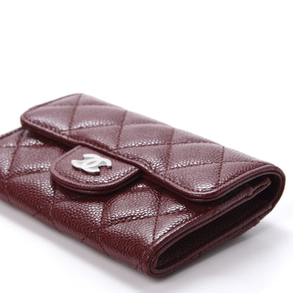 Chanel Iridescent Caviar Quilted Flap Card Holder Wallet Burgundy 7 of 11