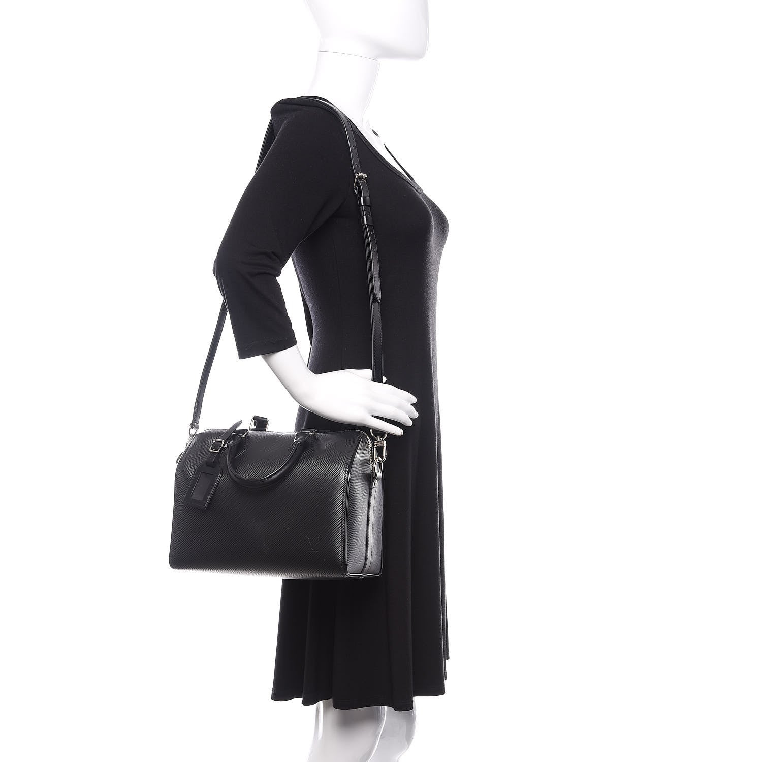 Louis Vuitton Epi Speedy Bandouliere 25 Black 2 of 10