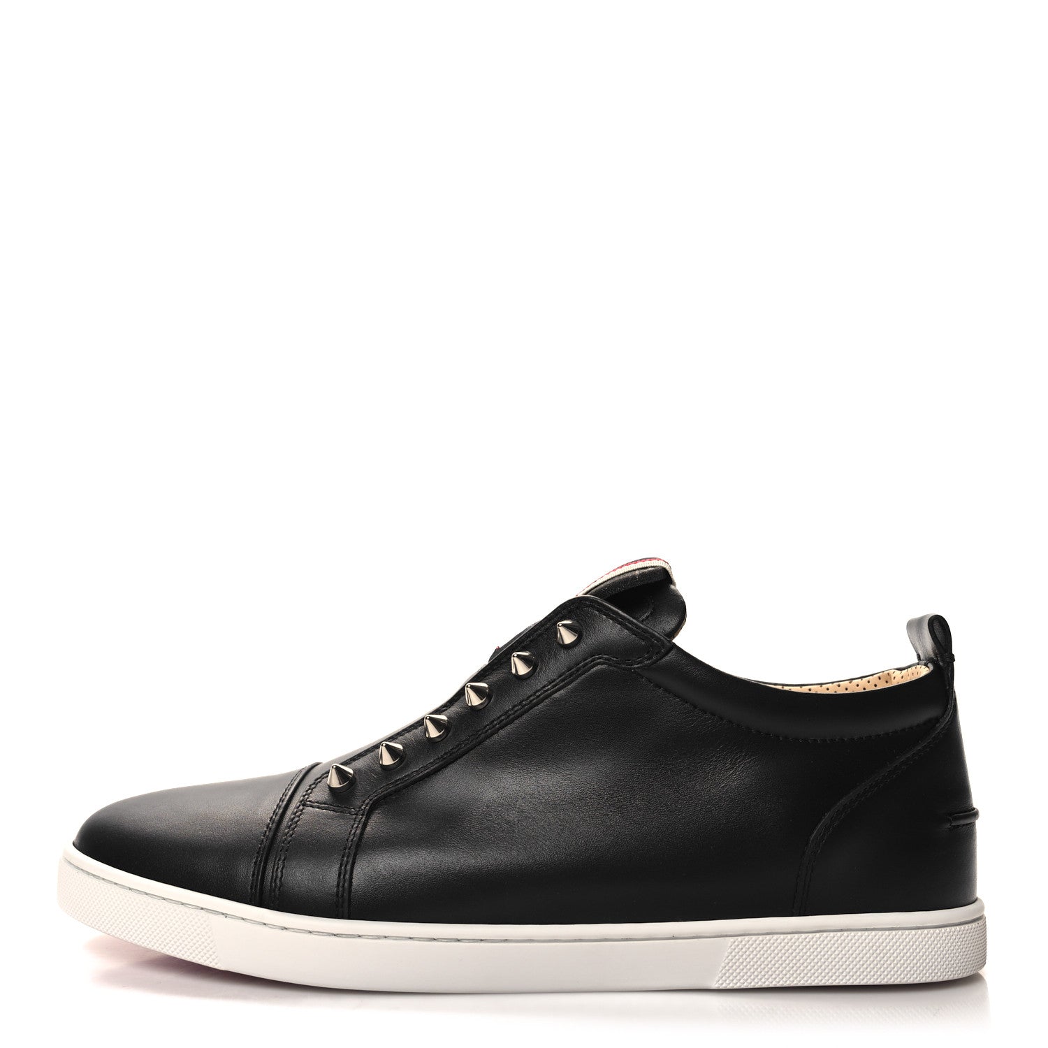 Christian Louboutin Calfskin Mens Fique A Vontade Flat Sneakers 43 Black 1 of 10