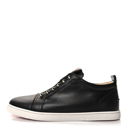 Christian Louboutin Calfskin Mens Fique A Vontade Flat Sneakers 43 Black 1 of 10
