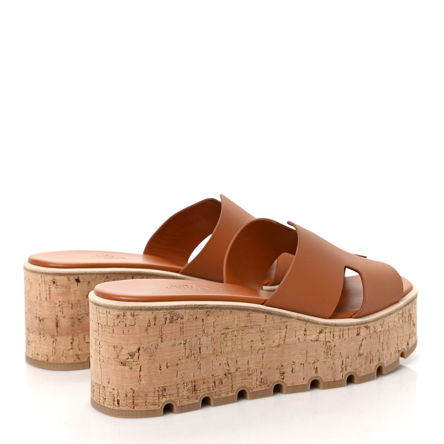 Hermes Calfskin Cork Eze 30 Sandals 39 Marron Glaise 4 of 9
