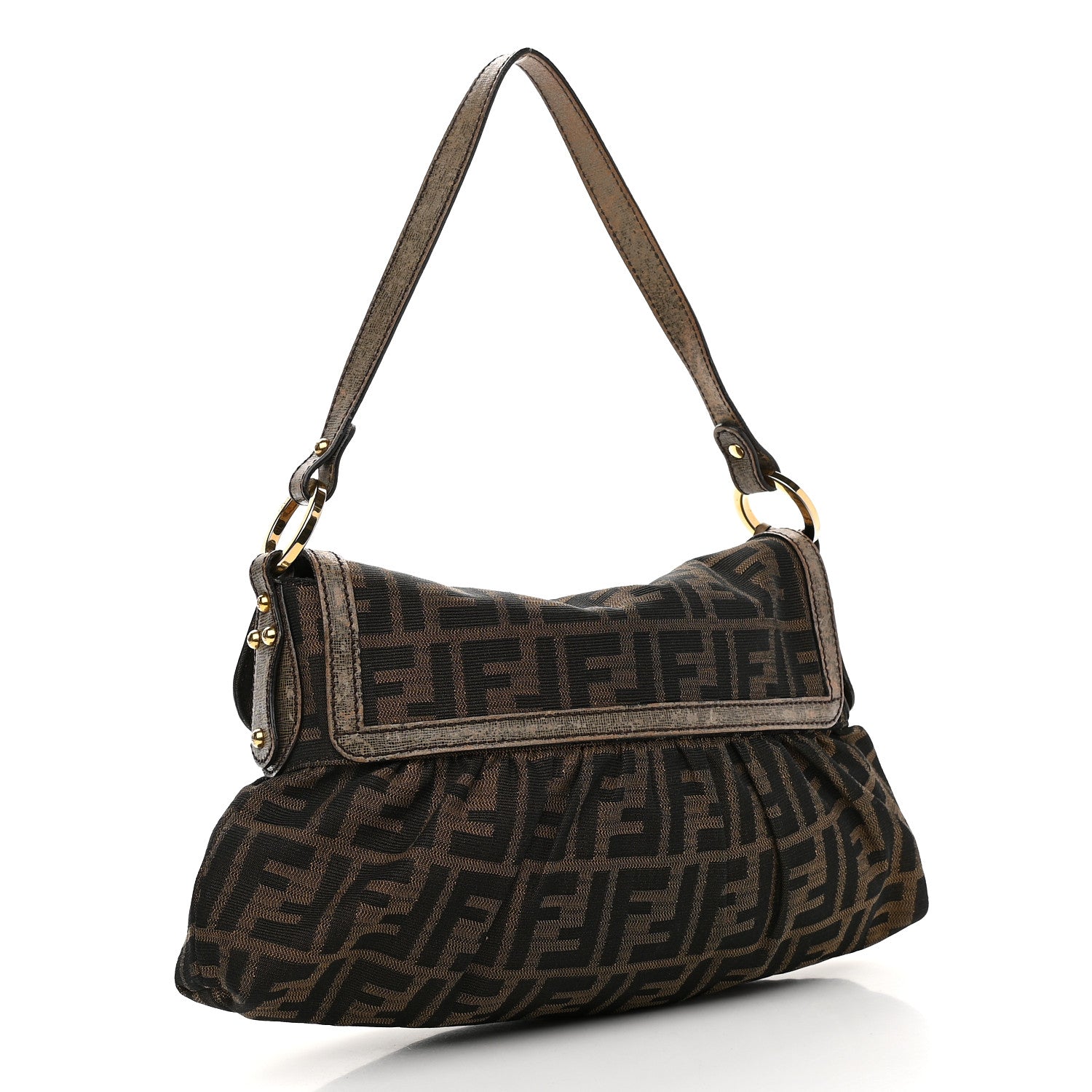 Fendi Zucca Small Chef Shoulder Bag Tobacco 2 of 11