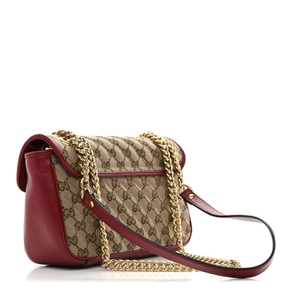 Gucci Monogram Azalea Calfskin Matelasse Diagonal Mini GG Marmont Shoulder Bag Beige Ebony New Cherry Red 3 of 10