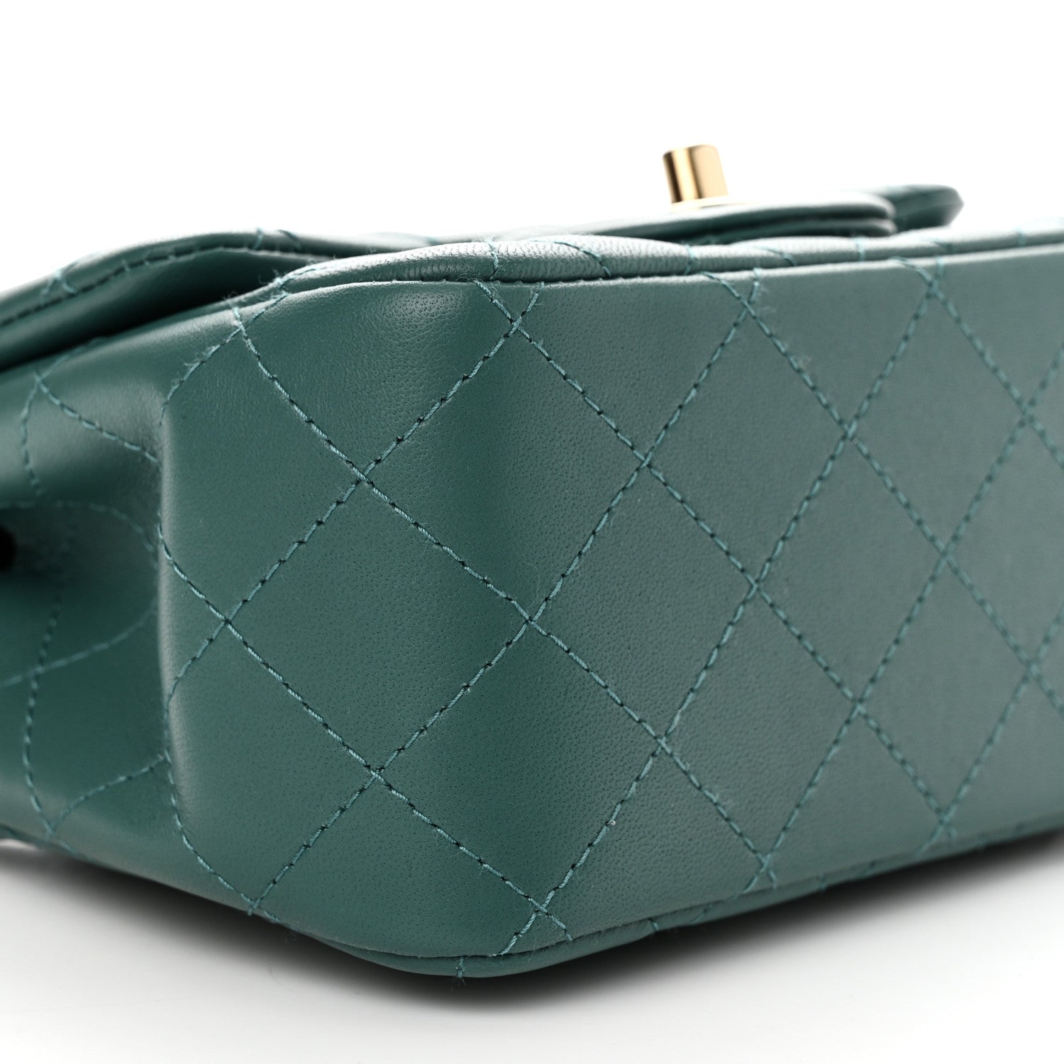 Chanel Lambskin Quilted Mini Square Flap Green 9 of 11