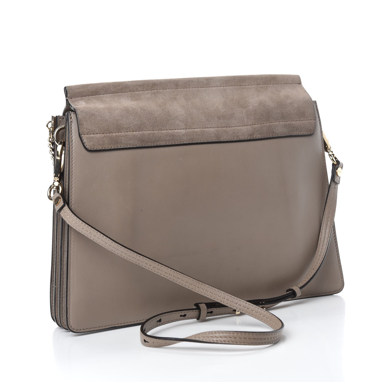 Chloe Calfskin Suede Medium Faye Shoulder Bag Motty Grey 3 of 11