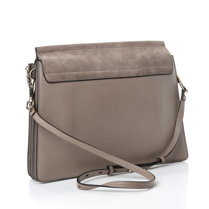 Chloe Calfskin Suede Medium Faye Shoulder Bag Motty Grey 3 of 11