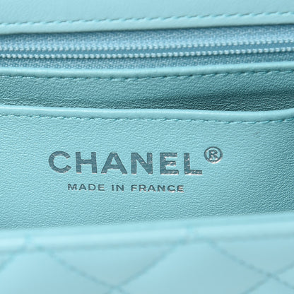 Chanel Lambskin Quilted Mini Rectangular Flap Light Blue 6 of 11