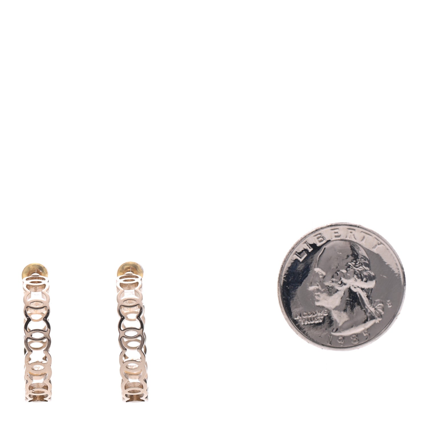Chanel Metal CC Hoop Earrings Gold 2 of 5