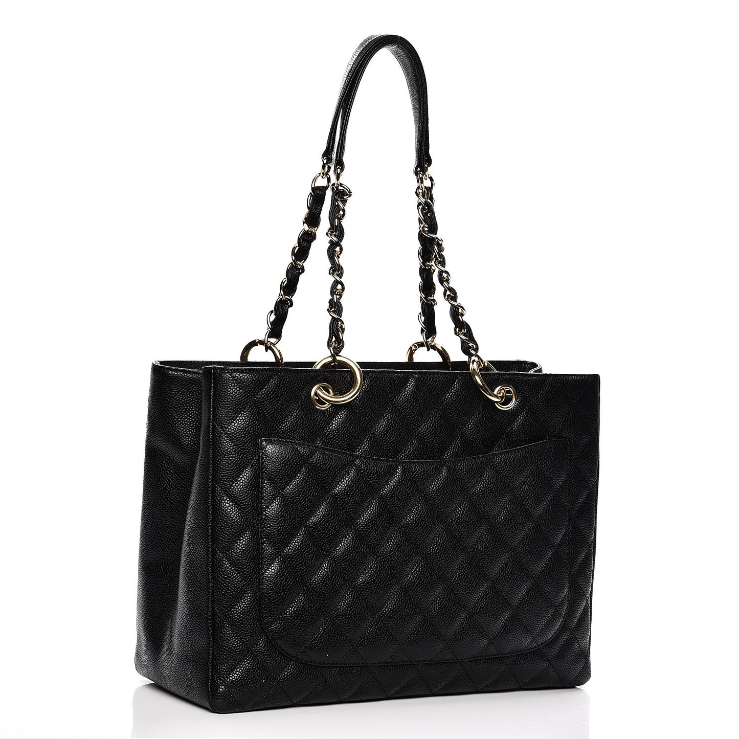 Caviar Quilted Grand Shopping Tote GST Black