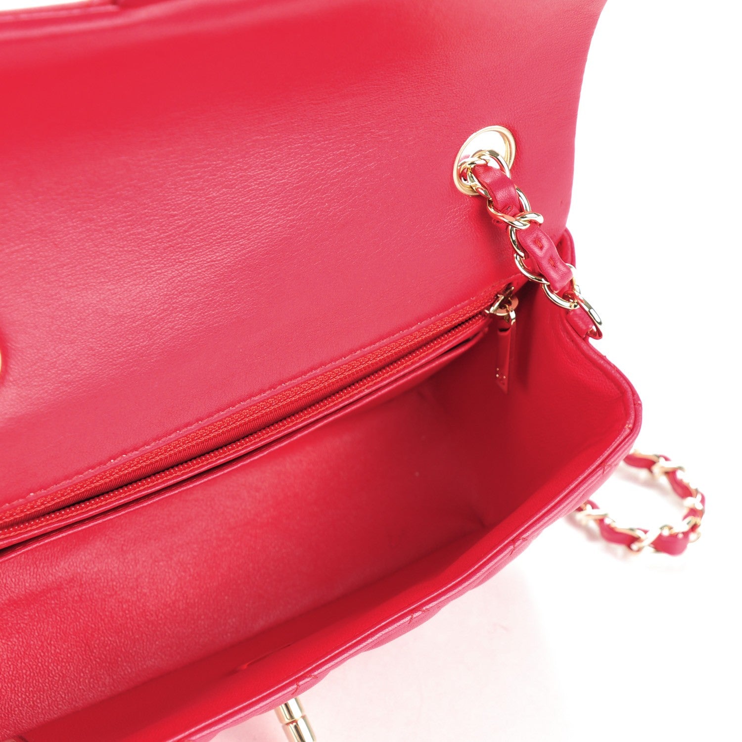 Chanel Lambskin Quilted Mini Rectangular Flap Red 5 of 8