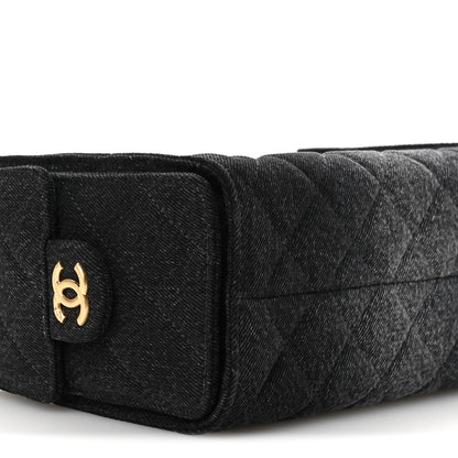 Chanel Washed Denim Quilted Mini Chanel 25 Handbag Black 9 of 11
