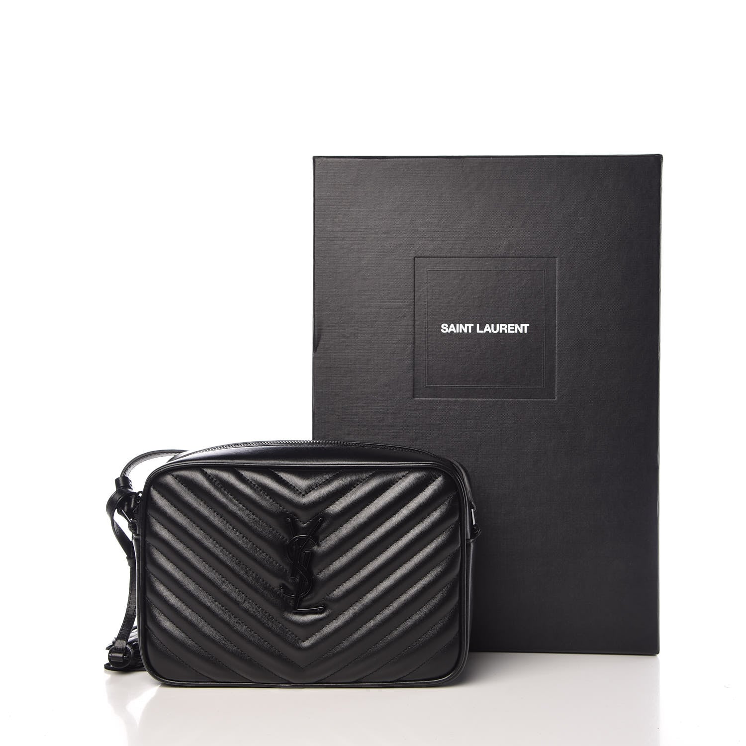 Saint Laurent Calfskin Matelasse Monogram Lou Camera Bag Black 11 of 11