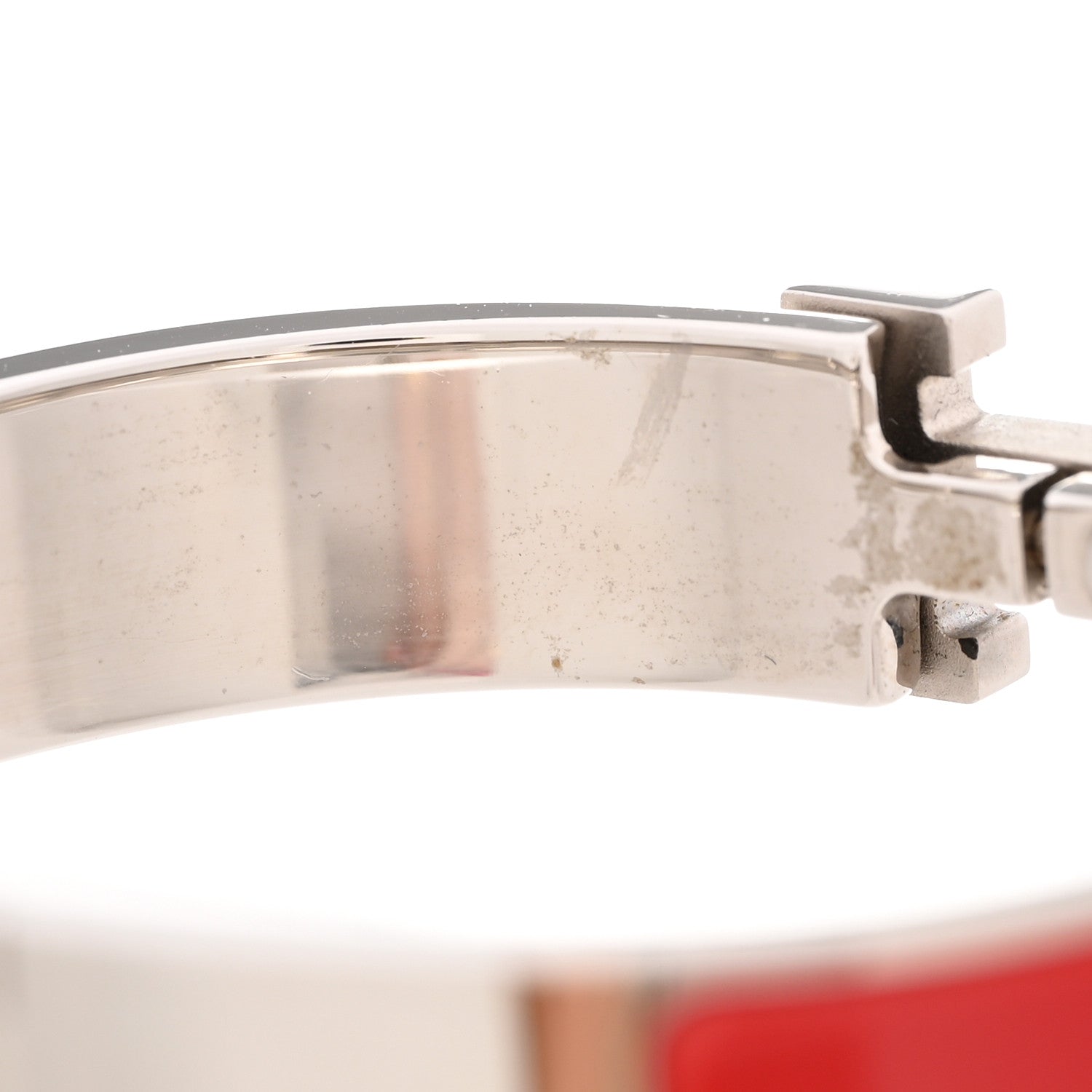 Hermes Enamel Narrow Clic Clac H Bracelet GM Rouge Vif 5 of 6