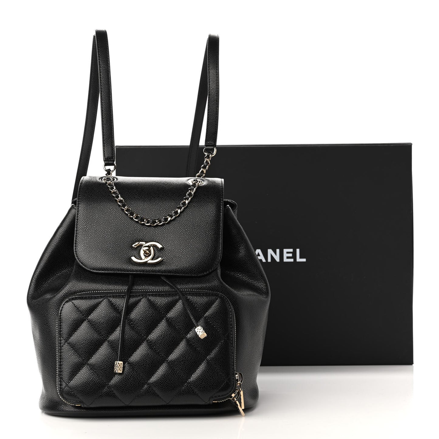 Caviar Quilted Business Affinity Backpack Black