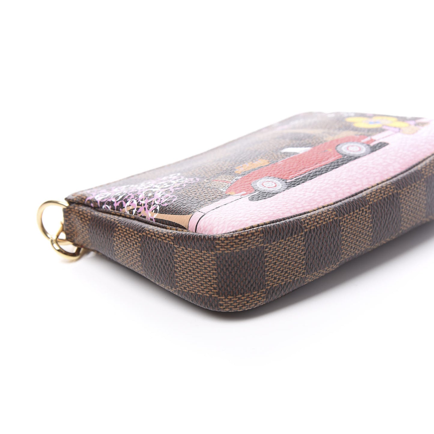 Damier Ebene 2019 Christmas Animation Mini Pochette Accessories Red