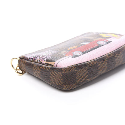 Louis Vuitton Damier Ebene 2019 Christmas Animation Mini Pochette Accessories Red 8 of 10