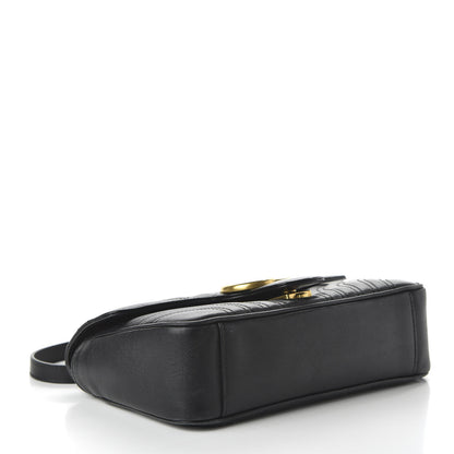 Gucci Calfskin Matelasse Small GG Marmont Shoulder Bag Black 4 of 11