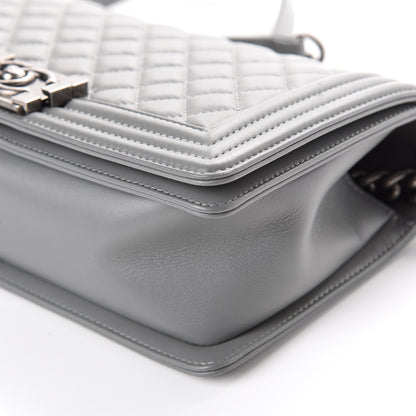 Chanel Lambskin Quilted Medium Boy Flap Grey 7 of 10