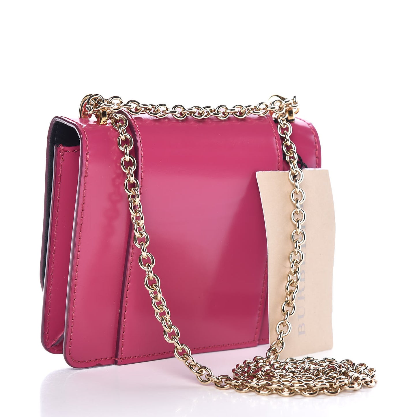 Calfskin Square Belt Shoulder Bag Plum Pink