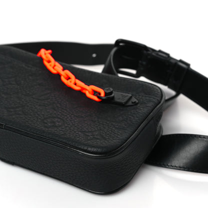 Louis Vuitton Taurillon Monogram Uniformes Solar Ray Soft Pochette Volga Belt Bag Black 8 of 9