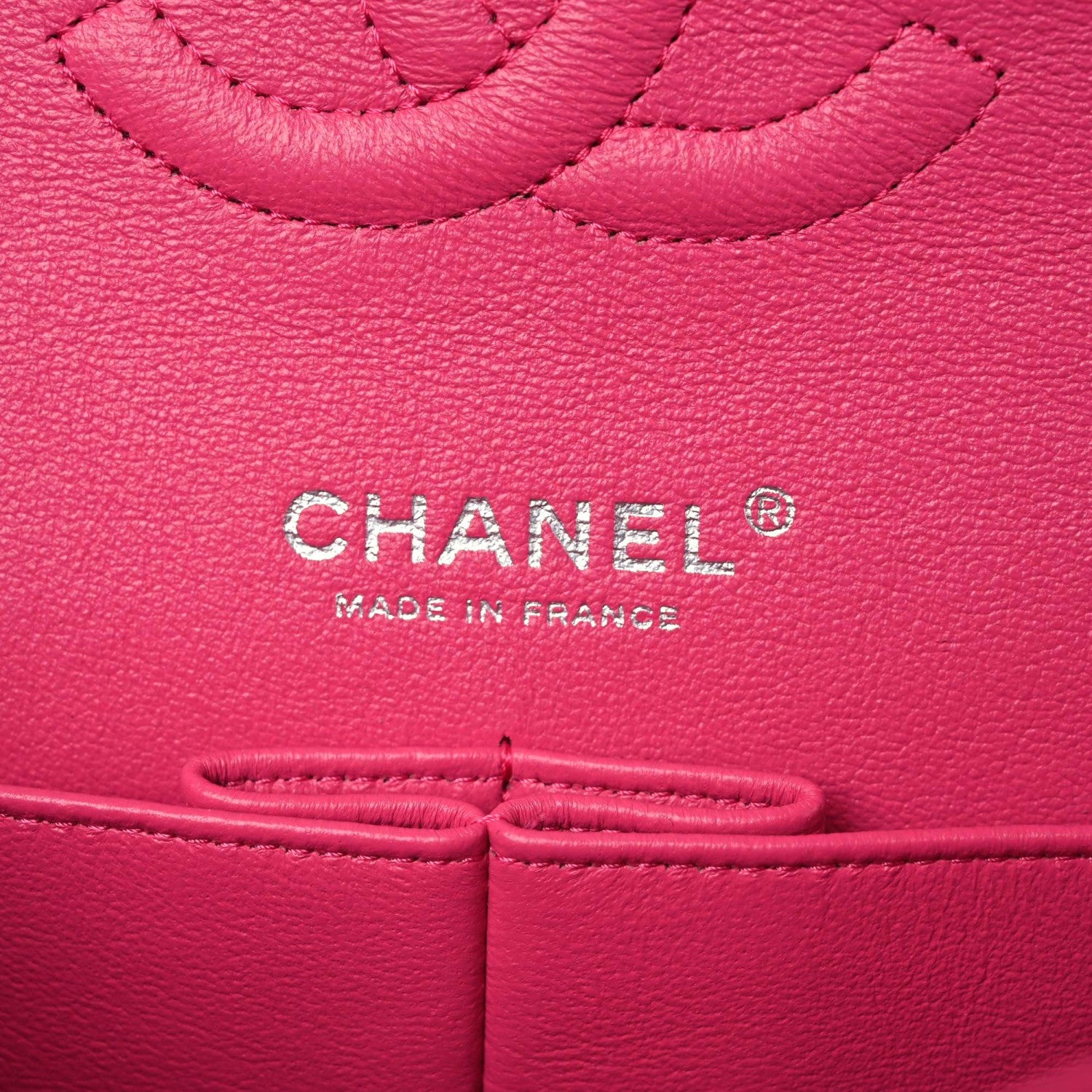 Chanel Lambskin Quilted Medium Double Flap Dark Pink 10 of 11