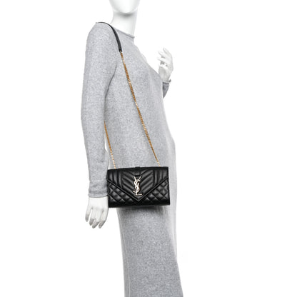 Saint Laurent Grain De Poudre Textured Mixed Matelasse Triquilt Small Monogram Satchel Black 2 of 9