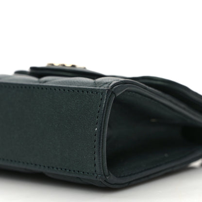Chanel Iridescent Lambskin Quilted Top Handle Flap Clutch With Chain Dark Green 9 of 15