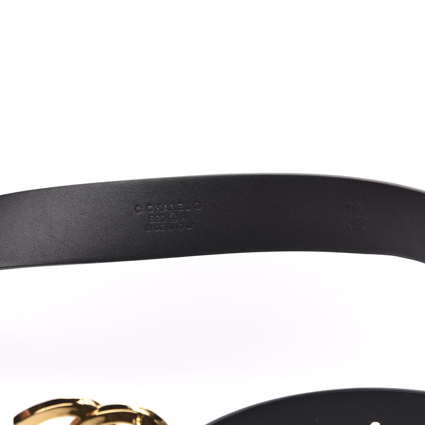 Calfskin Paris Button CC Belt 85 34 Black