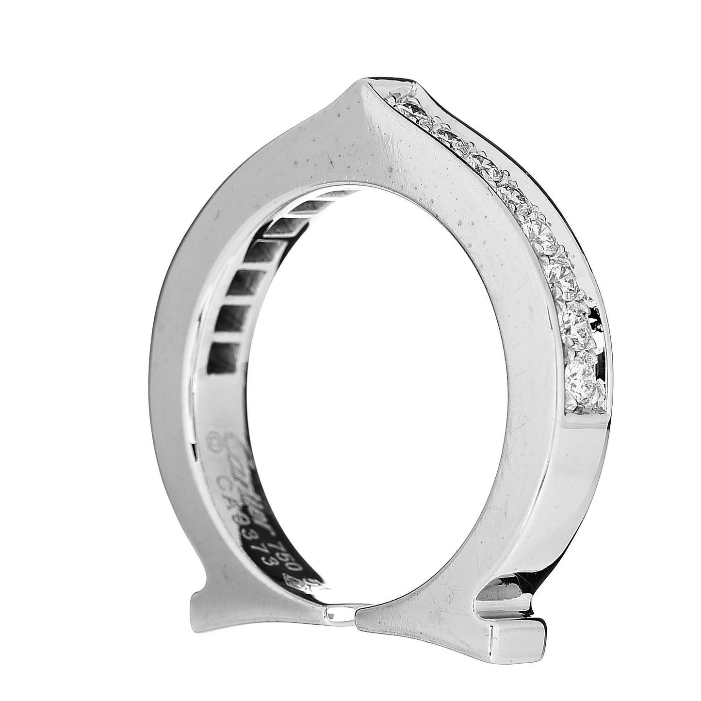18K White Gold Diamond Flat C Ring 51 5.75