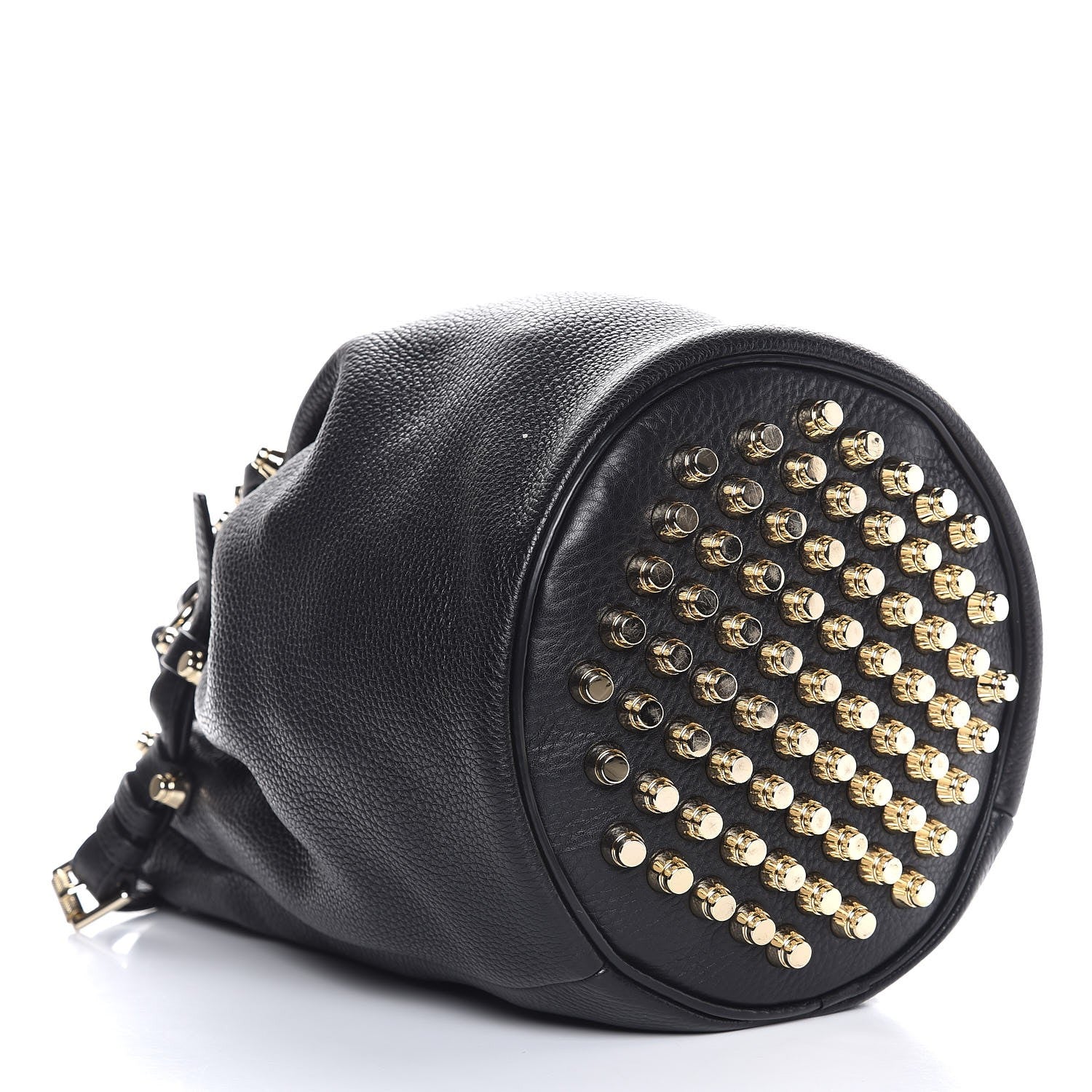 Alexander Wang Pebbled Lambskin Diego Bucket Bag Black Antique Brass Hardware 4 of 7