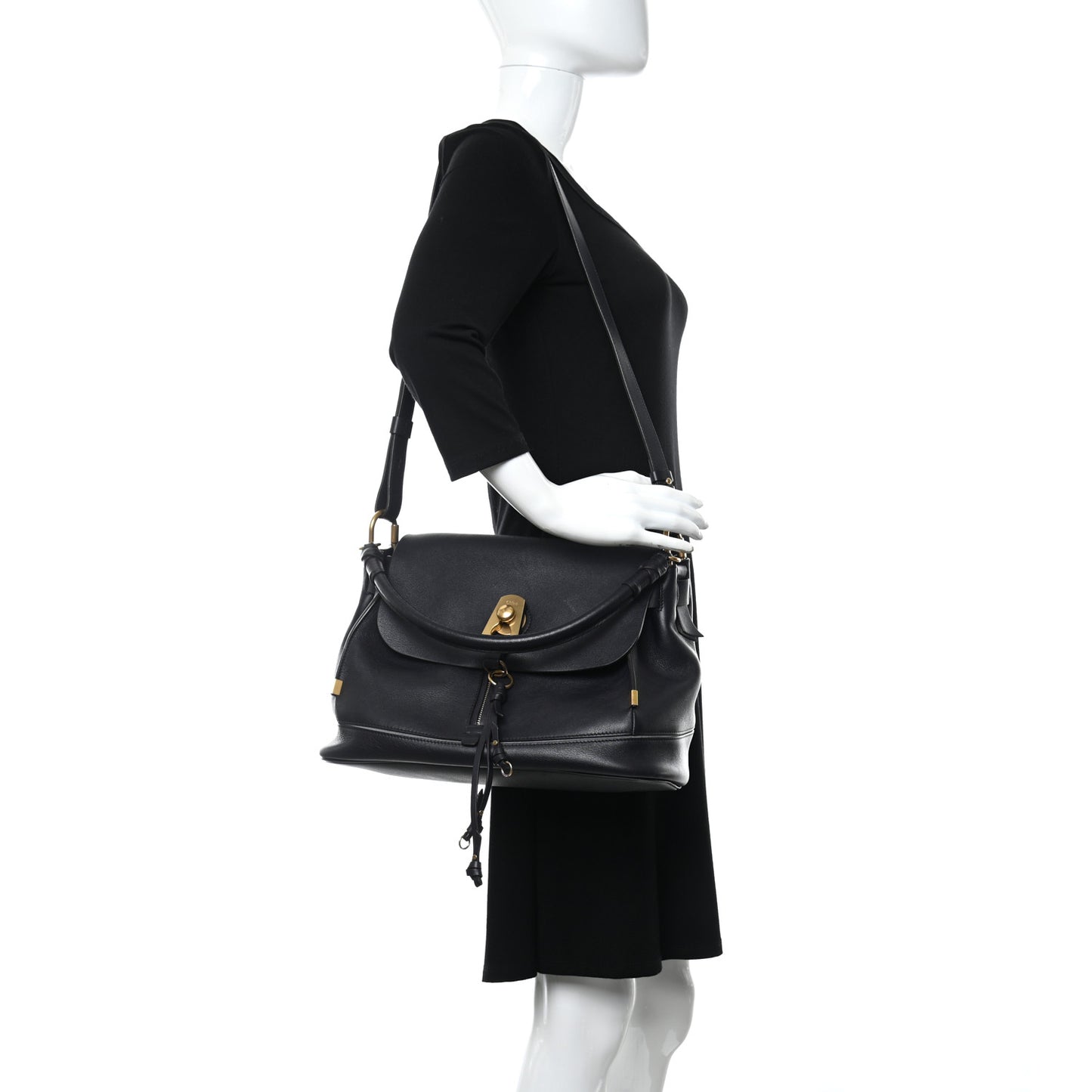 Calfskin Medium Owen Flap Bag Full Blue