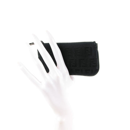 Fendi Zucchino Coin Pouch Key Case Black 2 of 6